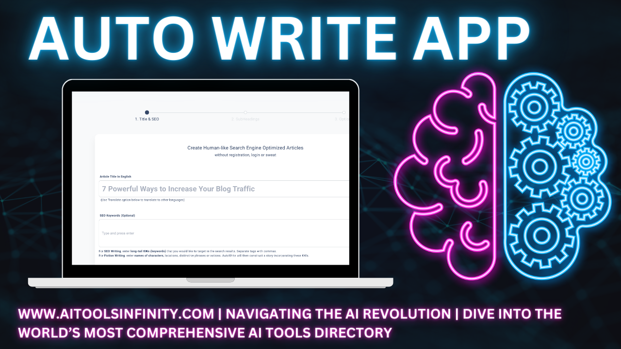 AutoWrite App is an AI-powered tool designed to streamline SEO writing by generating high-quality, human-like content. Key features and advantages include:
