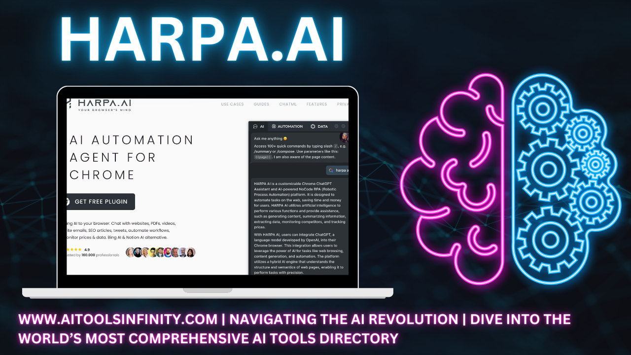 Get more done in less time with Harpa.ai, your all-in-one web task automation platform. Built on ChatGPT and Machine Learning, it optimizes web tasks while ensuring data privacy. Try it free today!