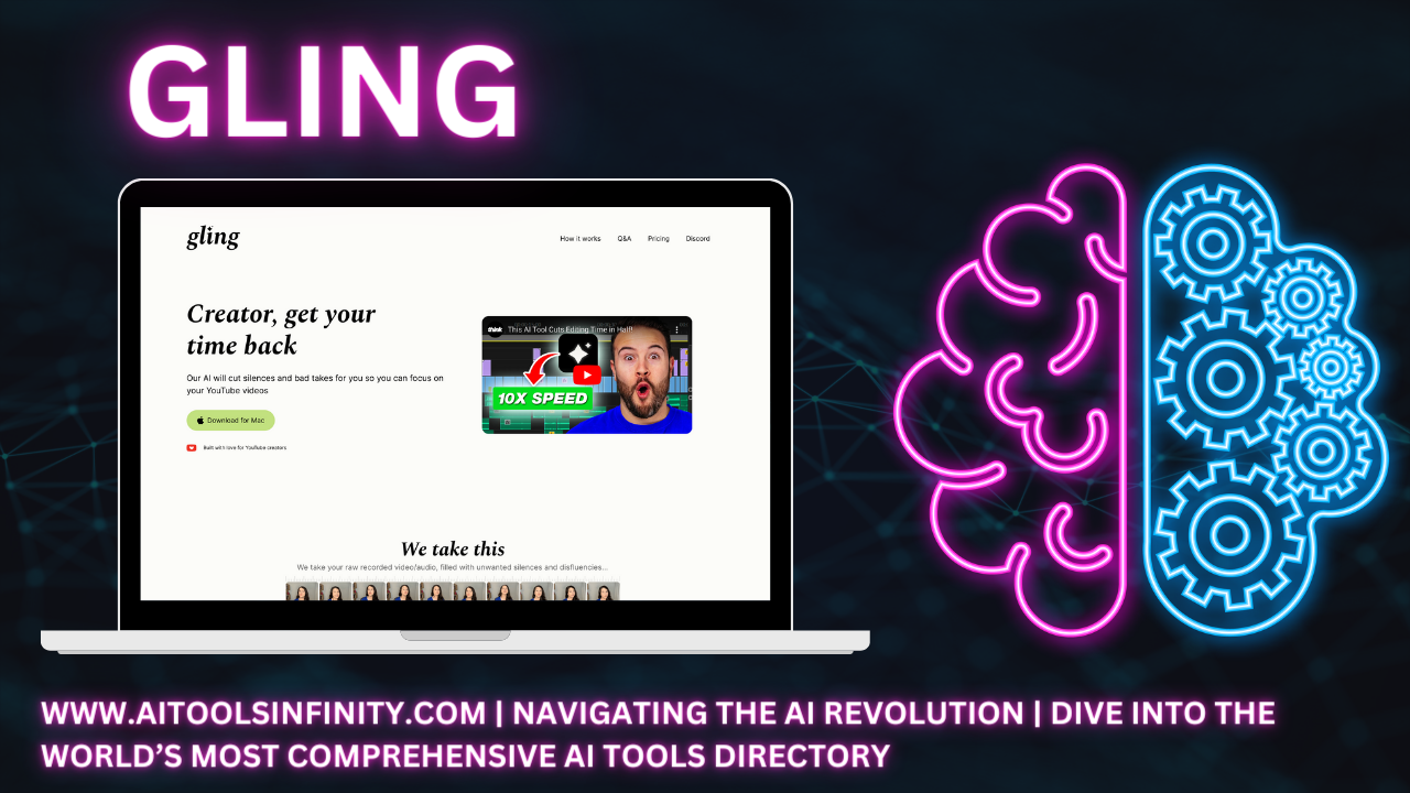 Gling is an AI video editing tool for YouTubers, removing filler words, pauses, and improving video quality with automatic subtitles, noise reduction, and more.