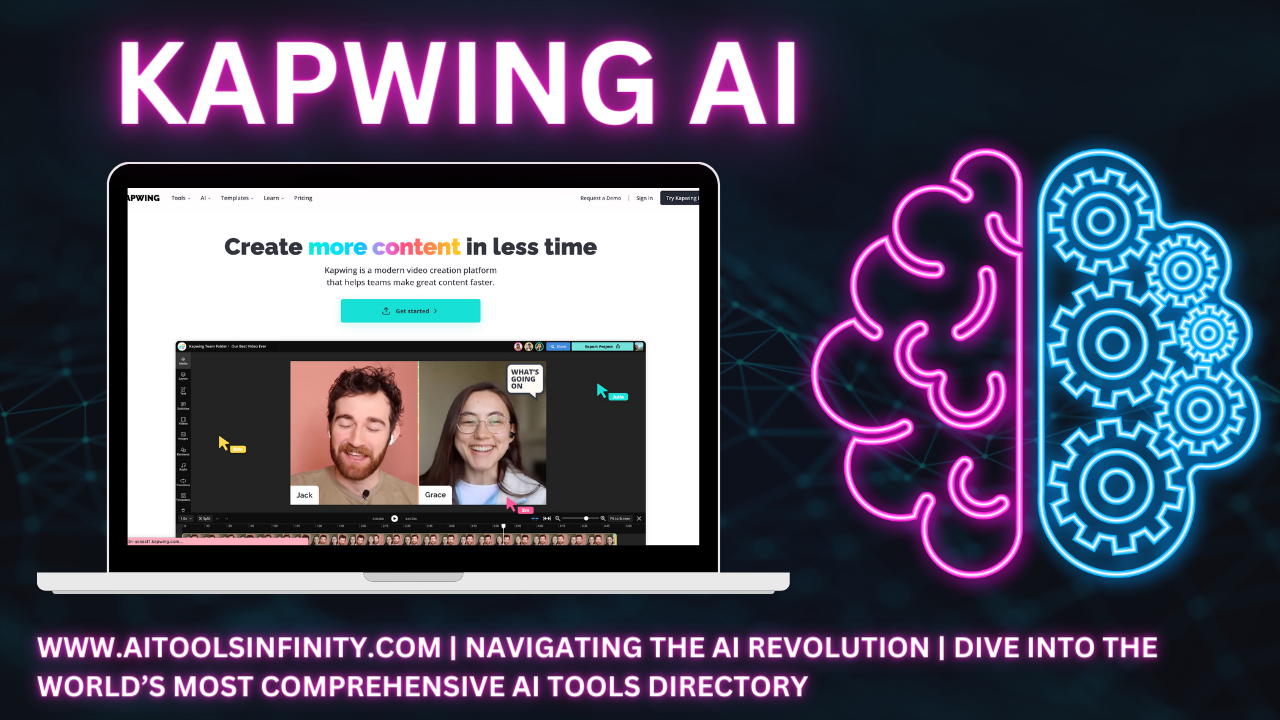 Kapwing's AI-powered tools help create stunning videos, images, and audio. Features include video trimming, image generation, subtitling, and more for easy content creation.